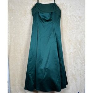 Michaelangelo Emerald Green Spaghetti‎ Strap Formal Gown Wedding Evening Size 14